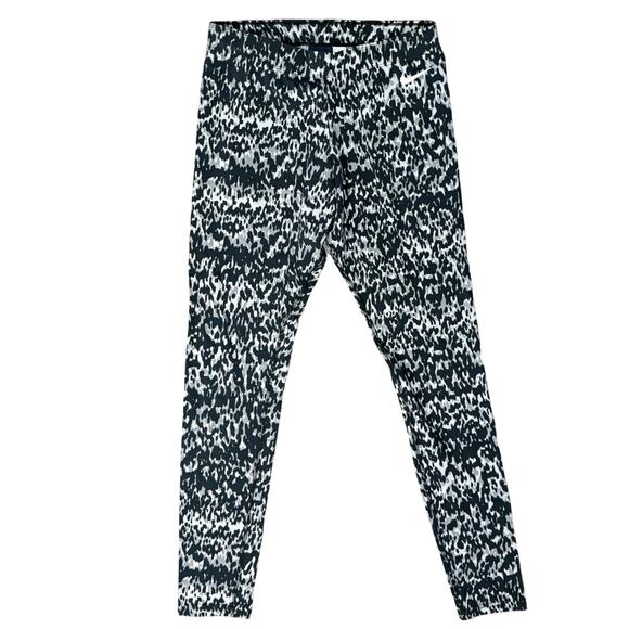 Nike Black Gray White Mottled Print Camouflage Soft Pull On Leggings size M - Picture 1 of 8